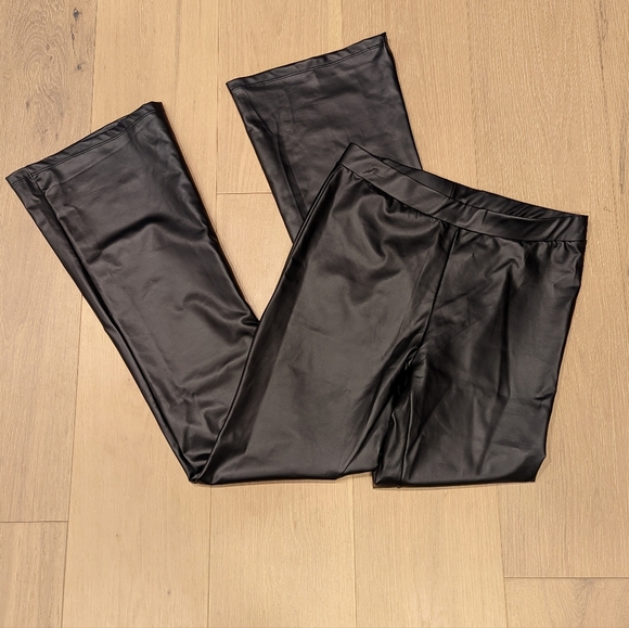 Y2 K inspired Wet Seal Black Faux Leather Pants - Picture 1 of 5